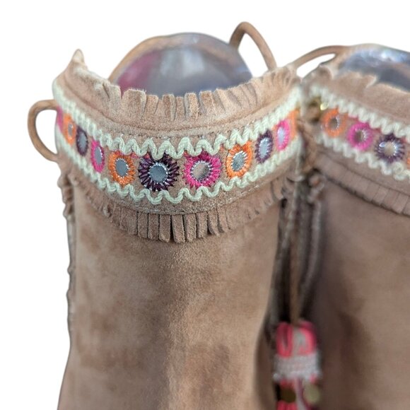 Sam Edelman Artie 2 Fringe Open Toe Bootie Heels - Size 8.5 - Picture 12 of 13